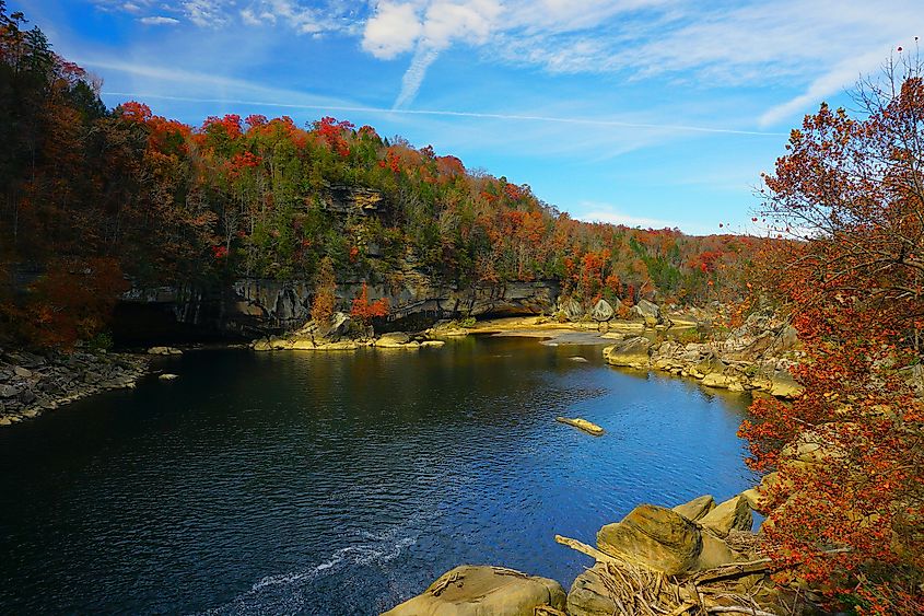 Fall colors at Cumberland Falls State Resort Park.