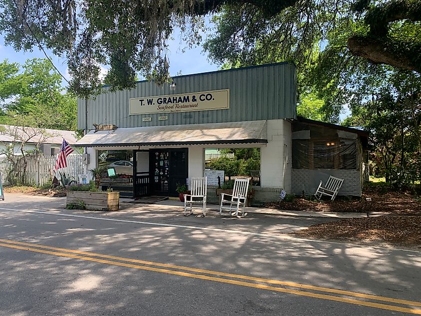 T.W. Graham & Co. in McClellanville (Credit: ProfReader, CC BY-SA 4.0 <https://creativecommons.org/licenses/by-sa/4.0>, via Wikimedia Commons)