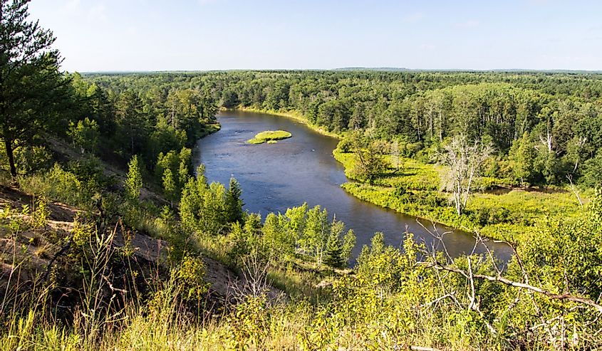 Overlook view of the Au Sable River Valley, a blue ribbon trout stream