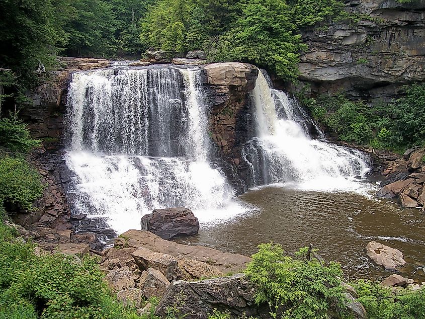 w:Blackwater Falls on the Blackwater River near Davis in w:Tucker County, West Virginia