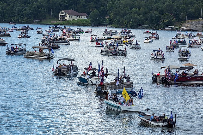 Trump Pence Boat Parade held on Lake Hamilton in Hot Springs, Arkansas.