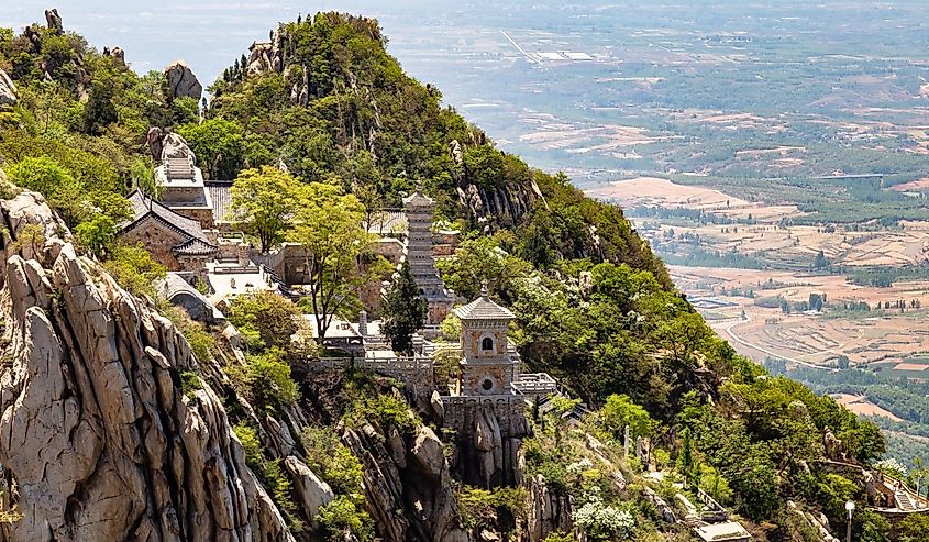 Sanhuang Basilica on the top of Songshan Mountain, Dengfeng, Henan, China.