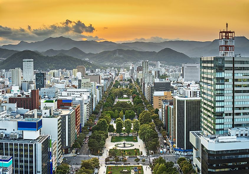 The city of Sapporo on Hokkaido, Japan.