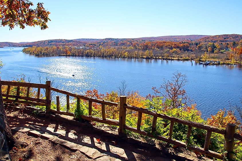 A view of the Connecticut River from the grounds of Gillette Castle in East Haddam.