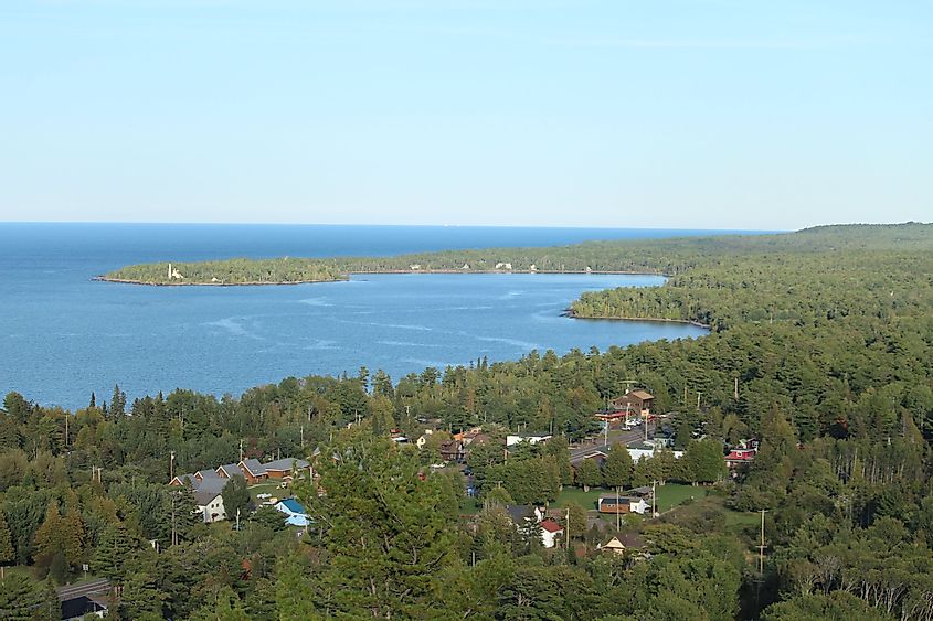 View of Copper Harbor, Michigan, from Broadway Mountain.