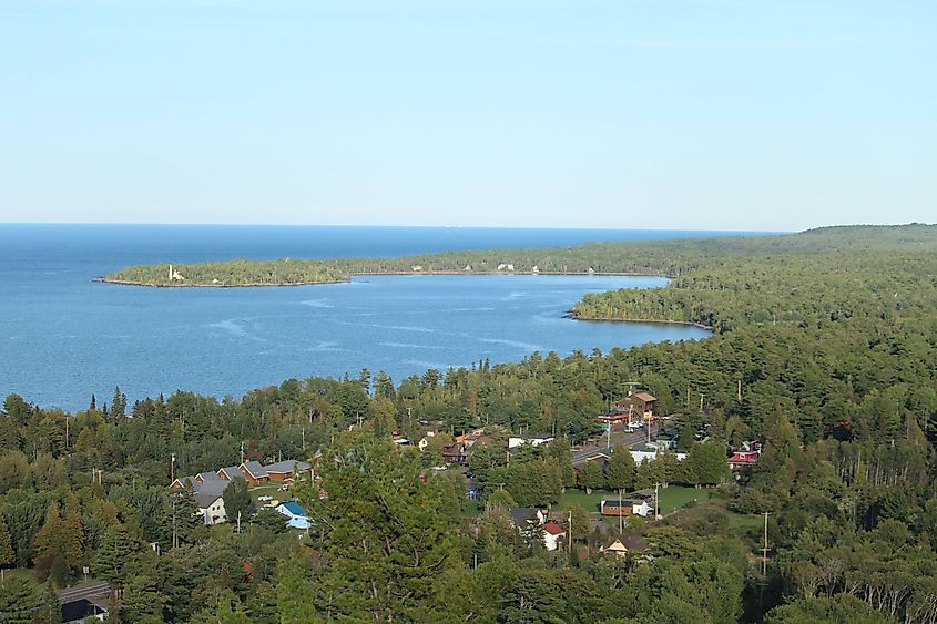 View of Copper Harbor, Michigan, from Broadway Mountain.