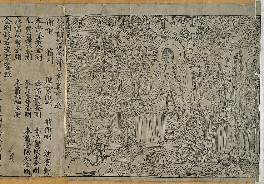 The world's earliest known printed book (using woodblock printing), the Diamond Sutra of 868, shows the widespread availability and practicality of paper in China.