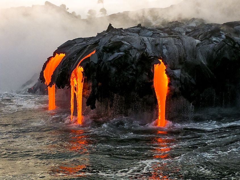 Sea view of Kilauea Volcano in Big Island, Hawaii