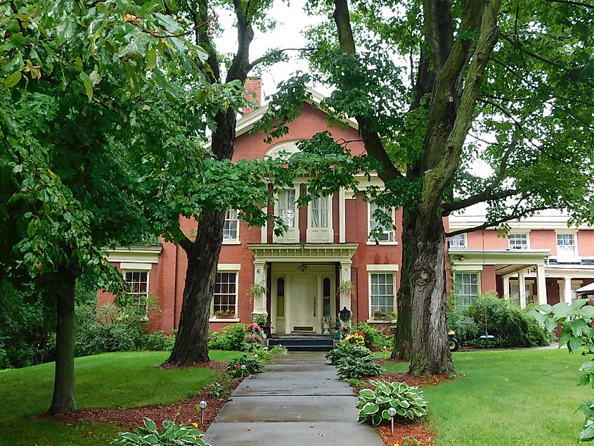 The Joseph Clark Mansion, a historical landmark, in Milton, Vermont.