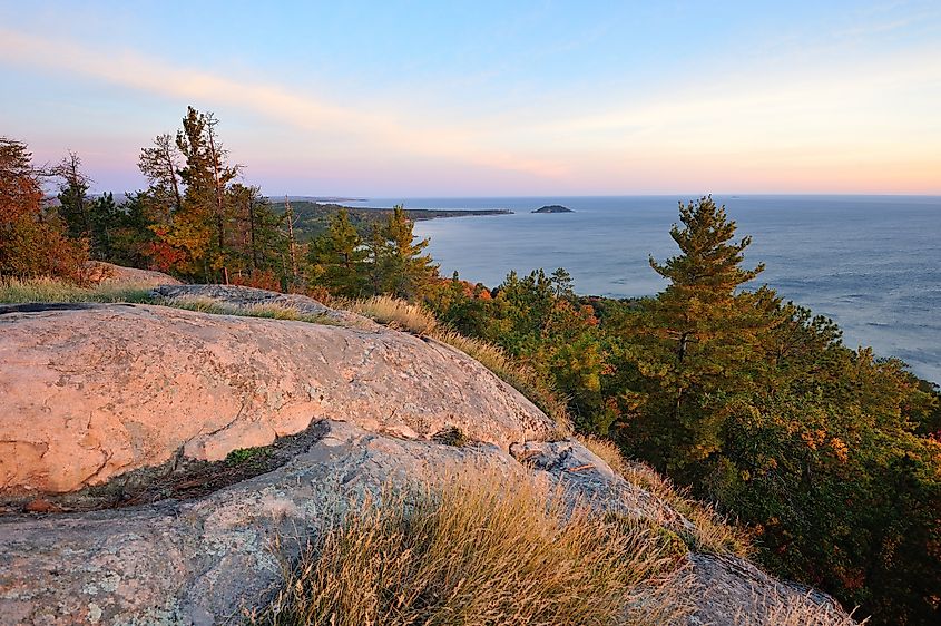 The view from Sugarloaf Mountain in Marquette, Michigan