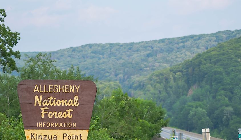 Sign for Allegheny National Forest, Kinzua Point, PA