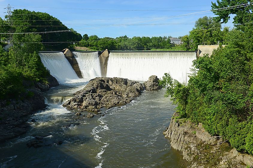 Essex Junction Dam on Winooski River in Essex Junction Village, Vermont