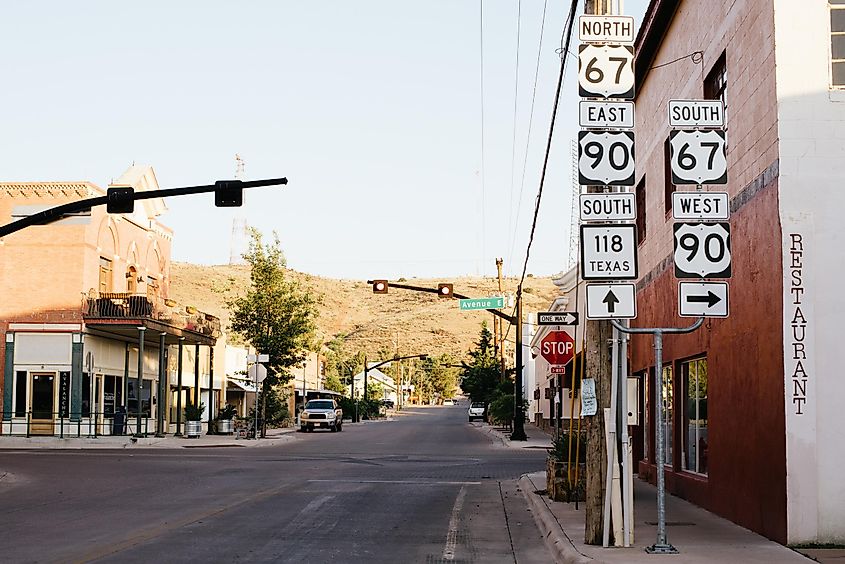 Street view in downtown Alpine, Texas.