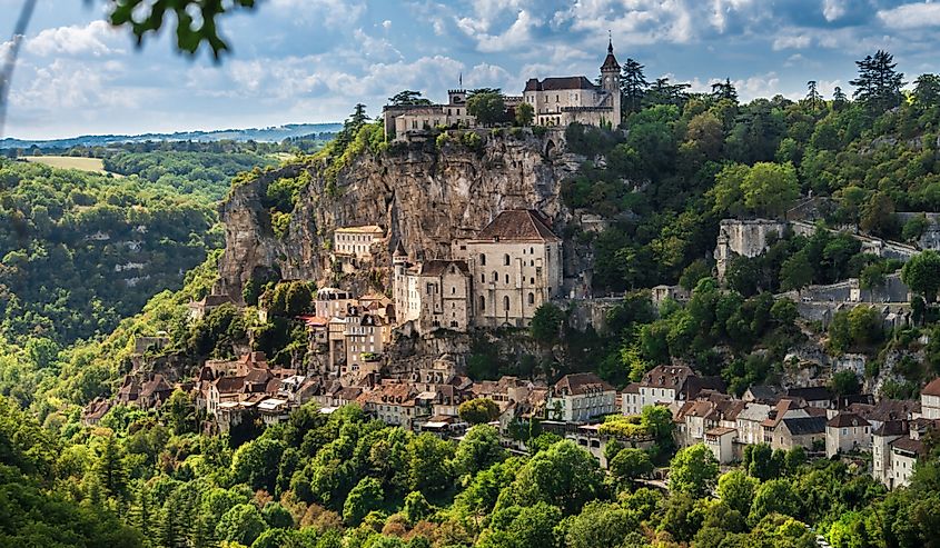 Rocamadour, a beautiful french village on a cliff in Midi-Pyrenees in southwestern France.