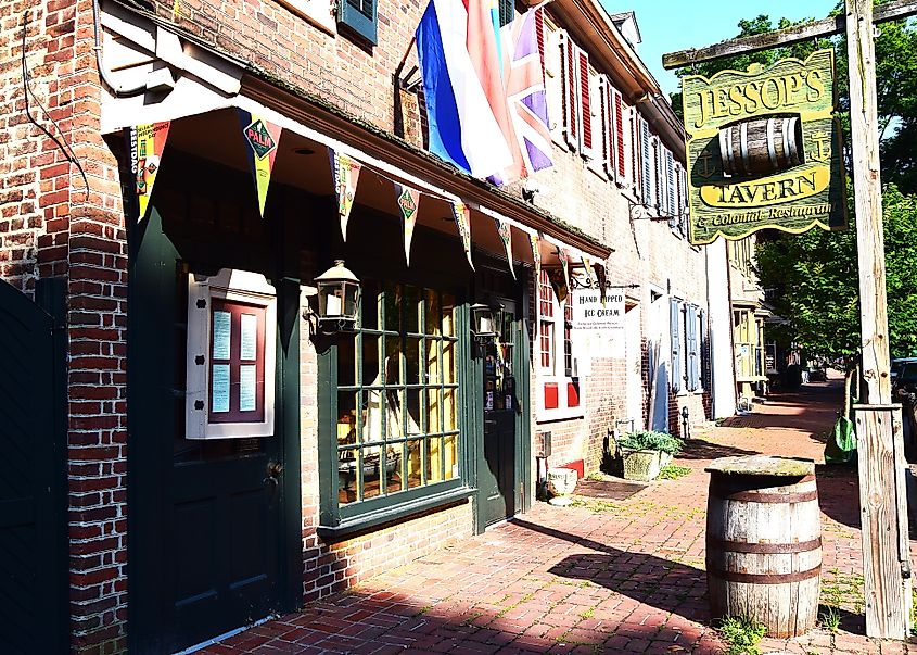 Storefront in historic New Castle, Delaware