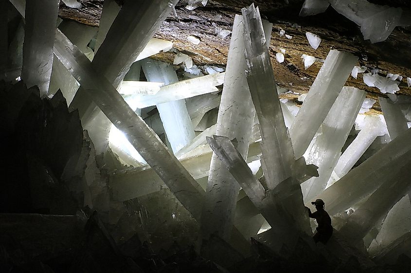 Gypsum crystals of the Naica cave.
