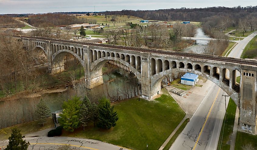 Train, Bridge, Tracks, Lima, Ohio