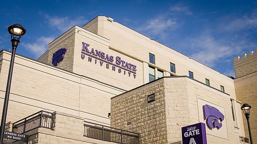 Exterior of the Kansas State University Wildcats' NCAA college football stadium