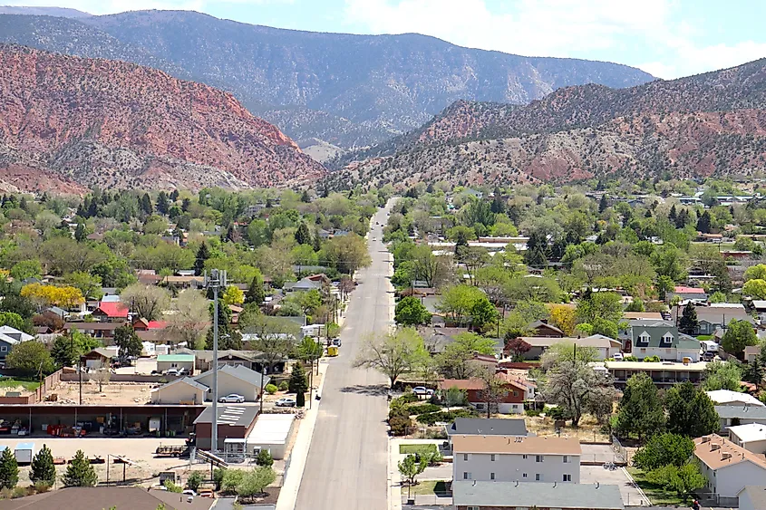 Aerial view of Cedar City, Utah.
