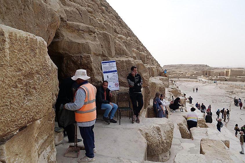 Robbers' entrance to Pyramid of Khufu