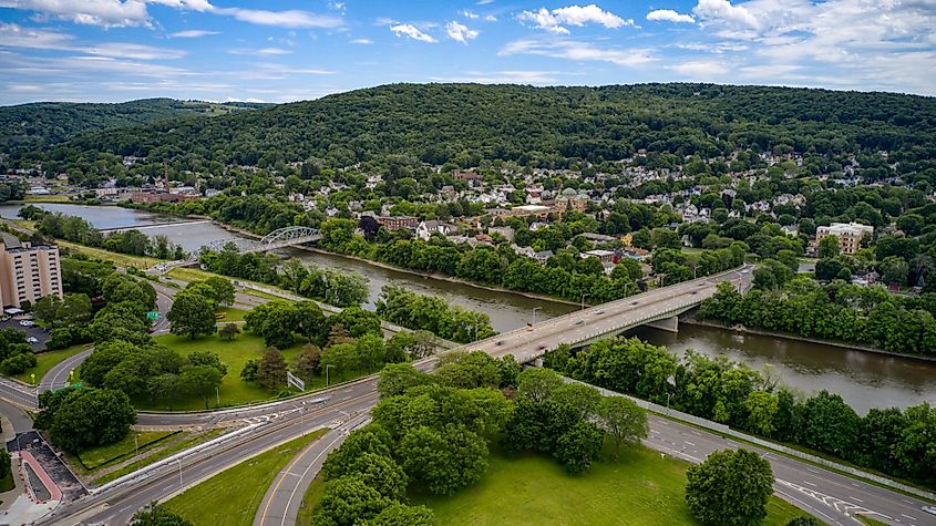 Aerial view of Binghamton, New York.