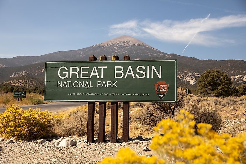 Entrance sign at the Great Basin National Park, Nevada