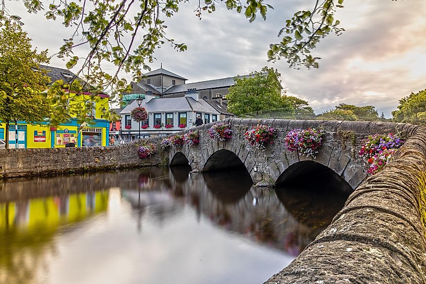 The pretty town of Westport in County Mayo, Ireland.