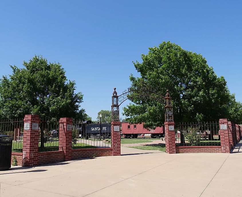 Gate to the Santa Fe Depot Museum in Pauls Valley, Oklahoma.