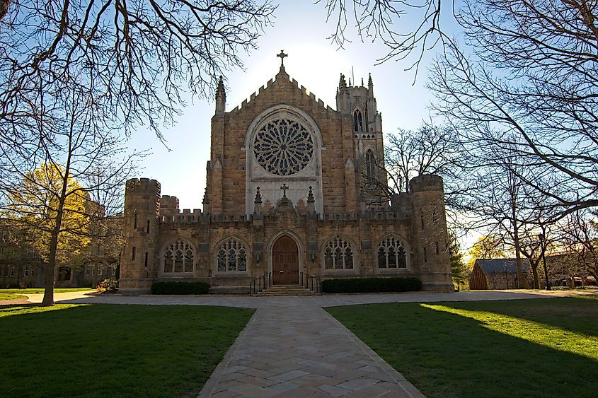 A road to the All Saints' Chapel in Sewanee, Tennessee