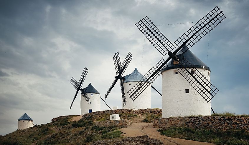 A group of Windmill in Consuegra near Toledo in Spain