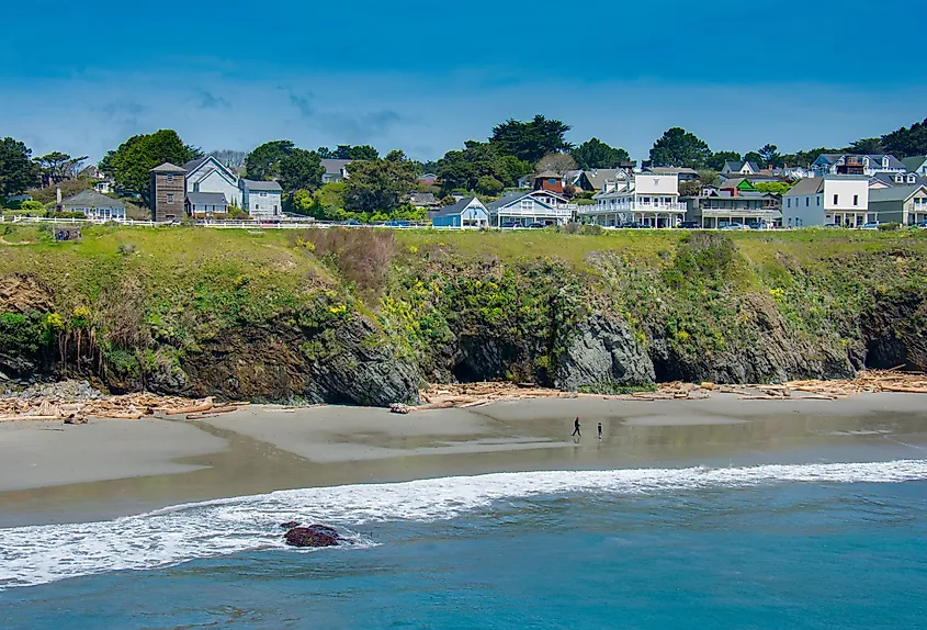 The seacoast village of Mendocino, California.