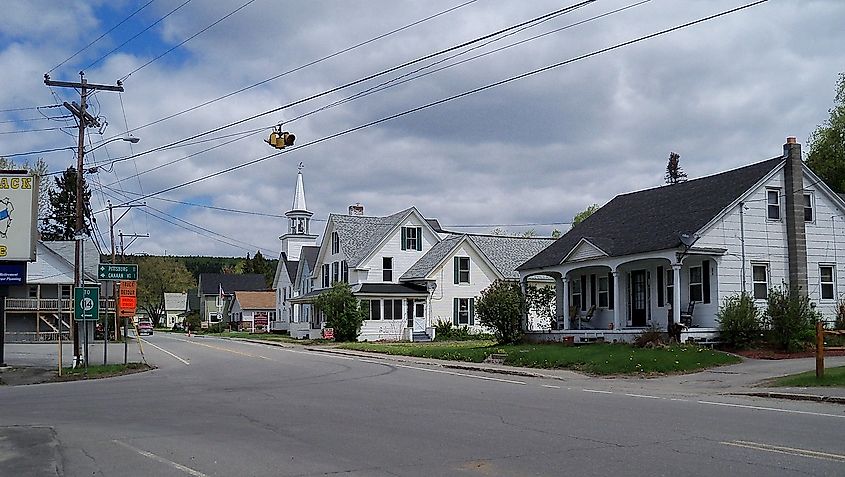 Street view in Stewartstown, New Hampshire, USA.