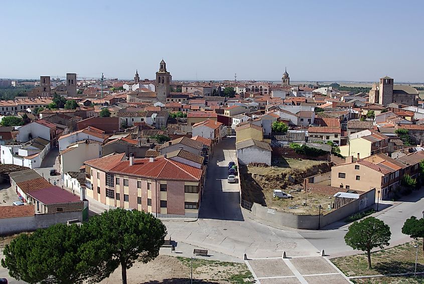 Vista general de la localidad in Arévalo, Spain.