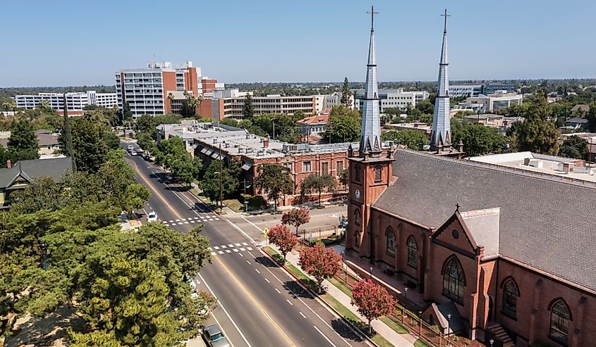 Aerial view of downtown Fresno, California