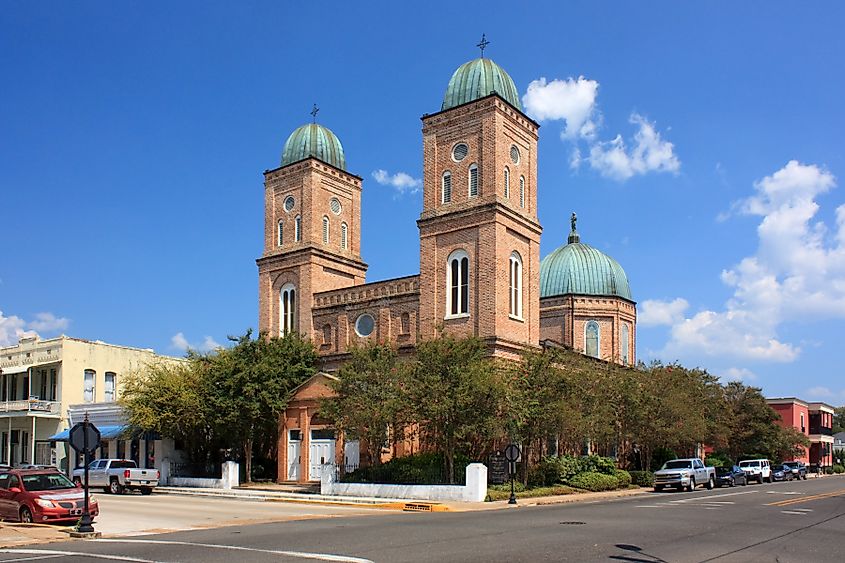 The historic Minor Basilica of Immaculate Conception Church in Natchitoches, Louisiana.