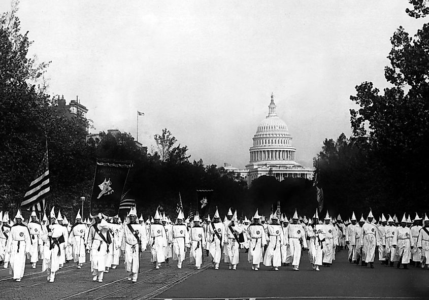 Ku Klux Klan parading in Washington, D.C., 1926. Image by Everett Collection via Shutterstock.com