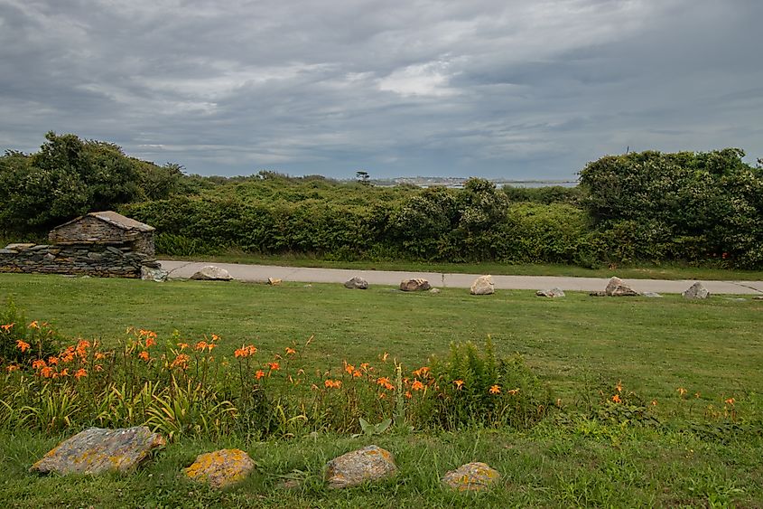 A walking path at Brenton Point State Park, Rhode Island.