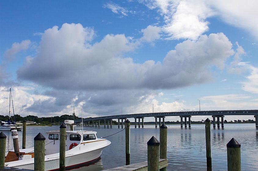  A skipjack is moored is the Deal Island Marina ahead of the annual Skipjack Races and Festival.