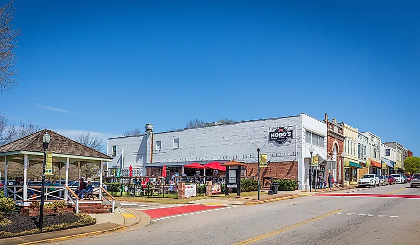 View of Main Street in Fort Mill, South Carolina.