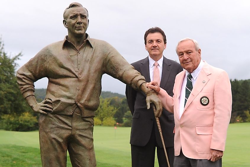 Arnold Palmer sculpture unveiled on September 10, 2009, in honor of Mr. Palmer's 80th birthday