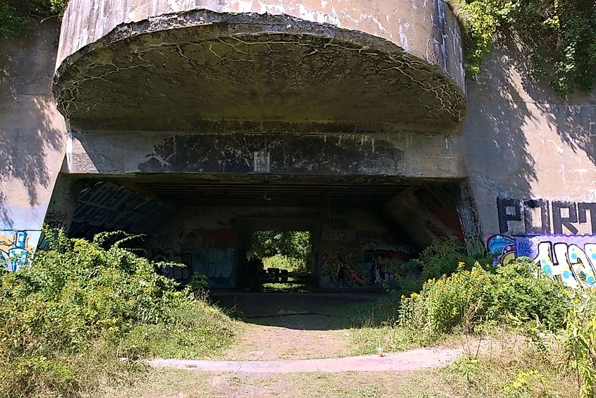 Battery Steele bunker on Peaks Island, Maine.