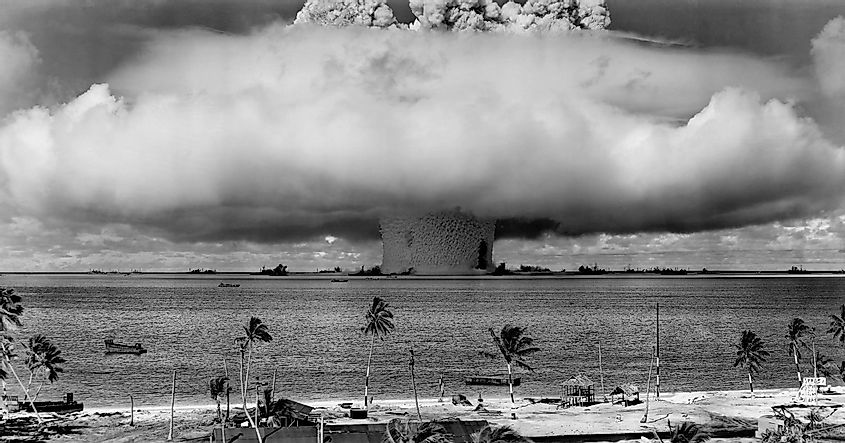 Nuclear Fission Explosion. BAKER test of Operation Crossroads, 1946.
