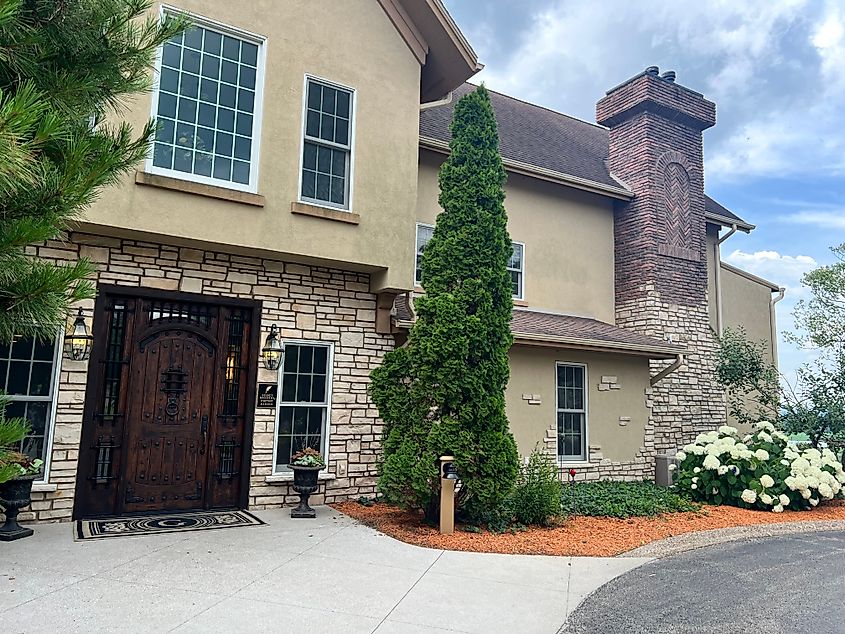 Historic Galena inn overlooking the Mississippi River.