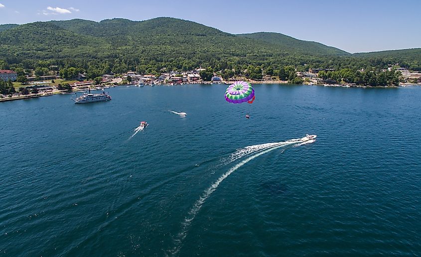 Aerial view of Lake George, New York