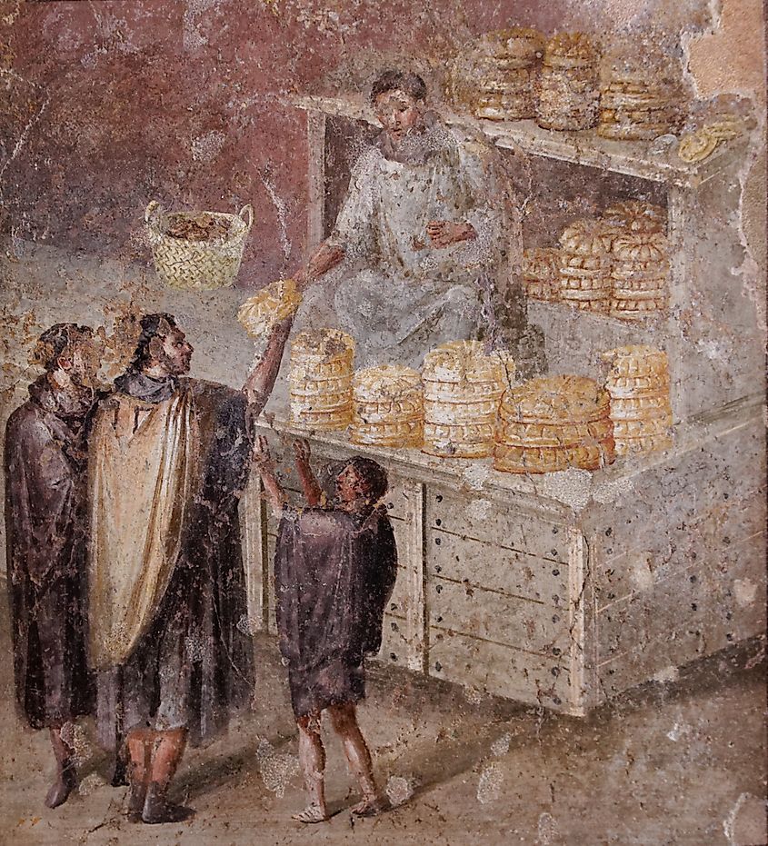 The poor being distributed bread in ancient Rome