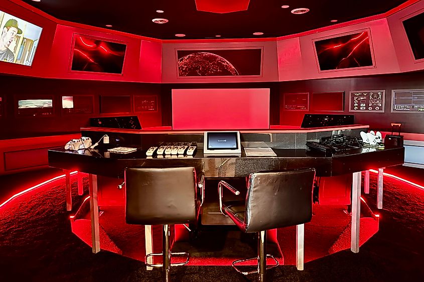 The theater room is modelled after an interstellar space ship Image credit Bryan Dearsley