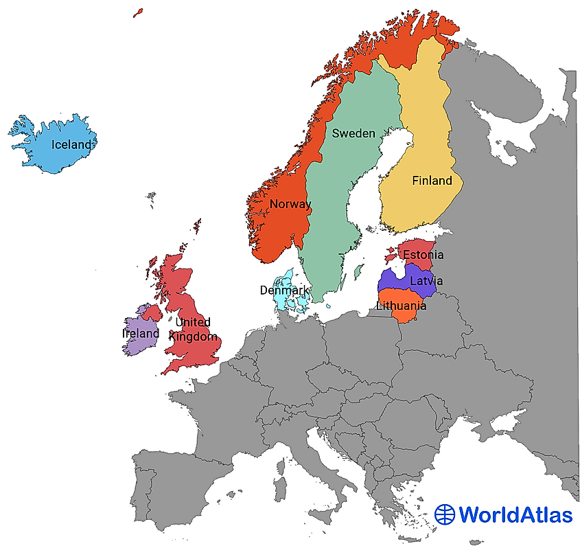 Most european countries. Regions of Europe. Northern Europe. Is a Country in Northern Europe. North Europe.