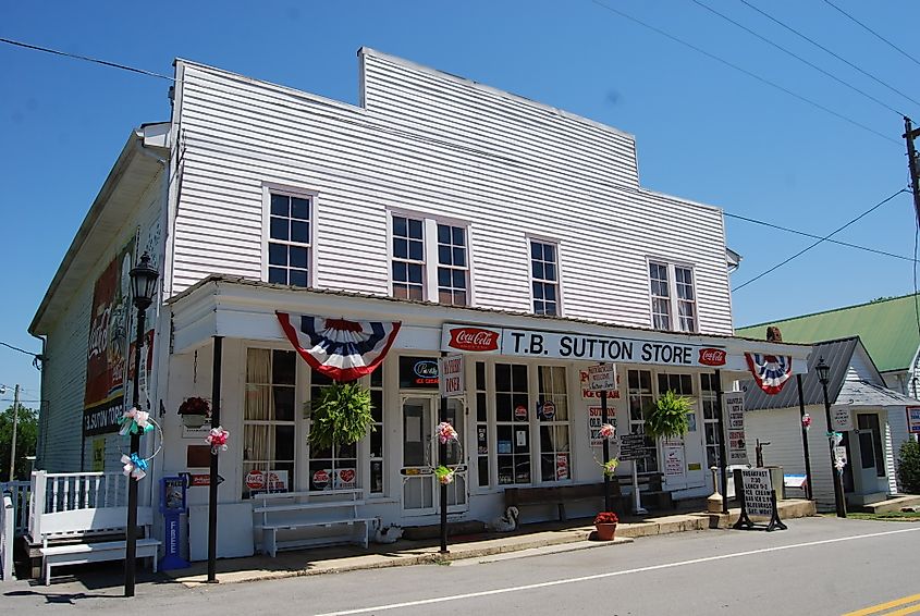 The historic TB. Sutton Store in Granville, Tennessee.