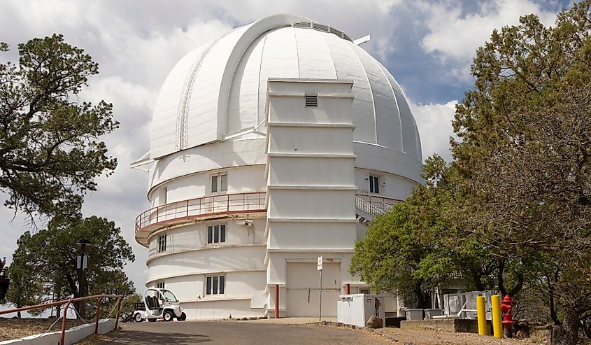 A scenic view of scientific astronomy equipment at the McDonald Observatory in Fort Davis, Texas.