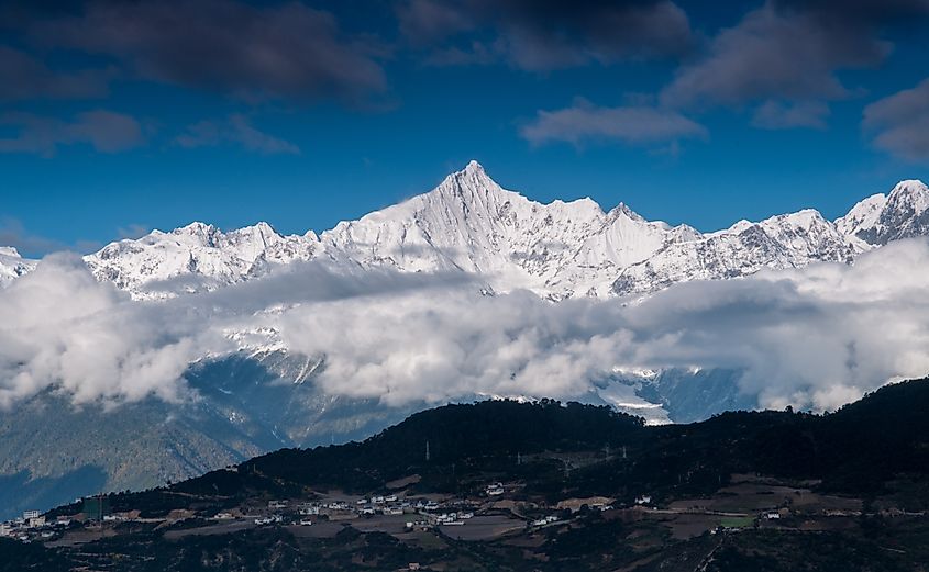 Kawagarbo is one of the most sacred mountains for Tibetan Buddhism as the spiritual home of a warrior god of the same name.